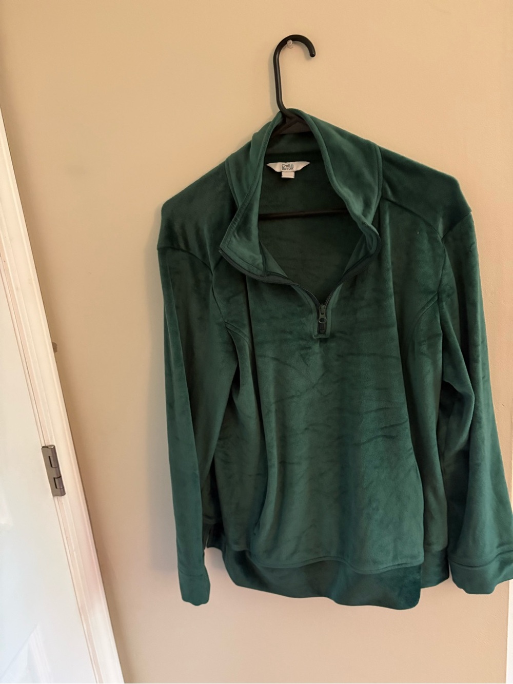 croft & barrow Emerald Green Quarter-Zip Fleece Pullover